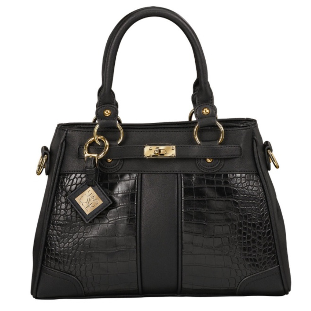 🆕 {Jose Hess}Bel Air Black Crocodile Texture Tote